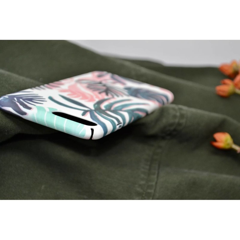 iPhone XR Case Pink Tropical Floral Print Cover - Picture 4 of 8